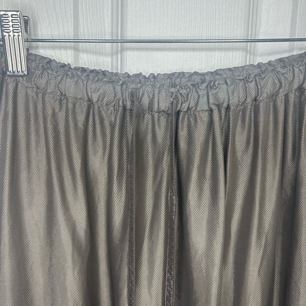 CP Shades Size Medium Gray Midi Skirt Rayon Drawstring Flowy - Picture 7 of 8
